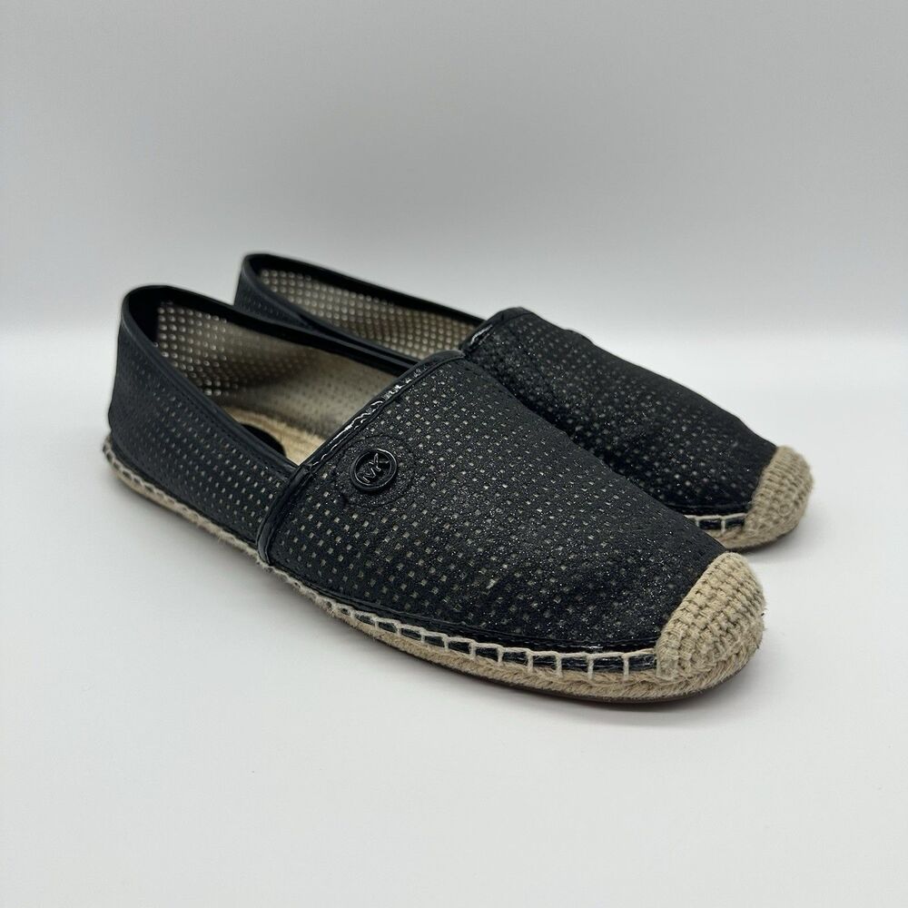 Michael Kors Black Slip-on Espadrille Flats Mesh Shoes 8M